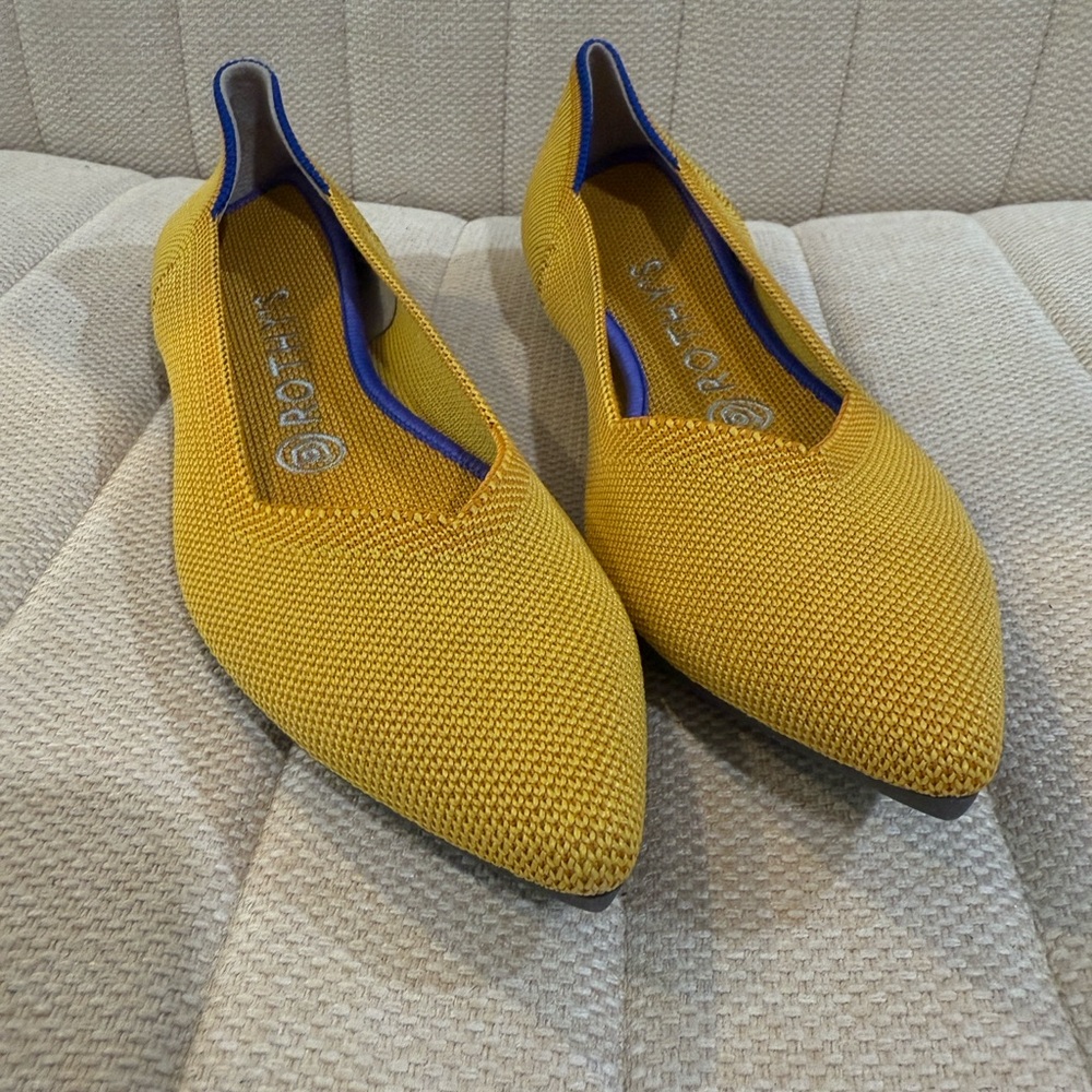 Rothy's Yellow Flats with Blue Accents